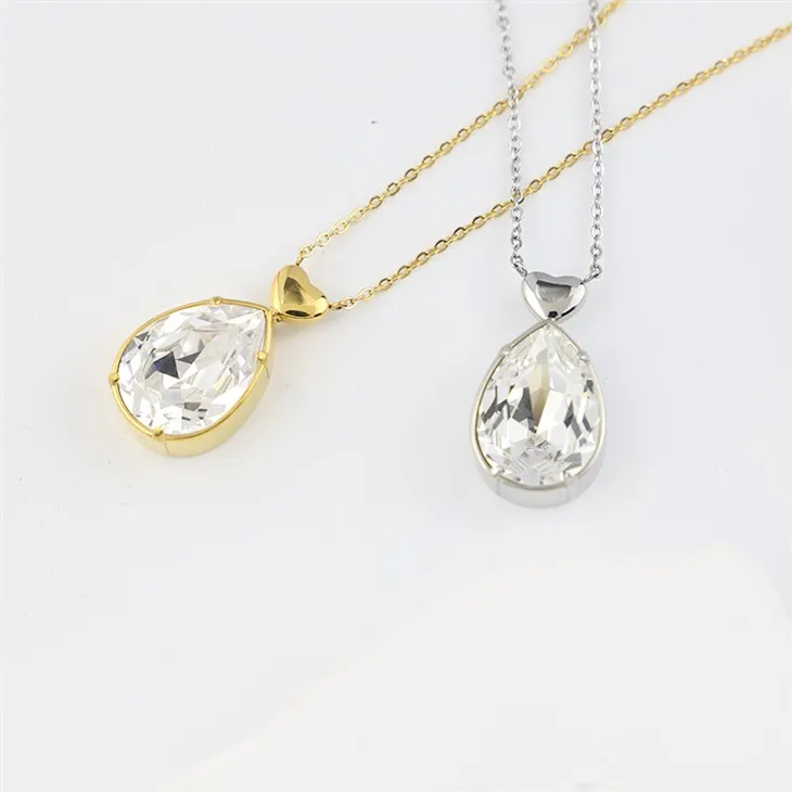 Drop water pendant necklace 02