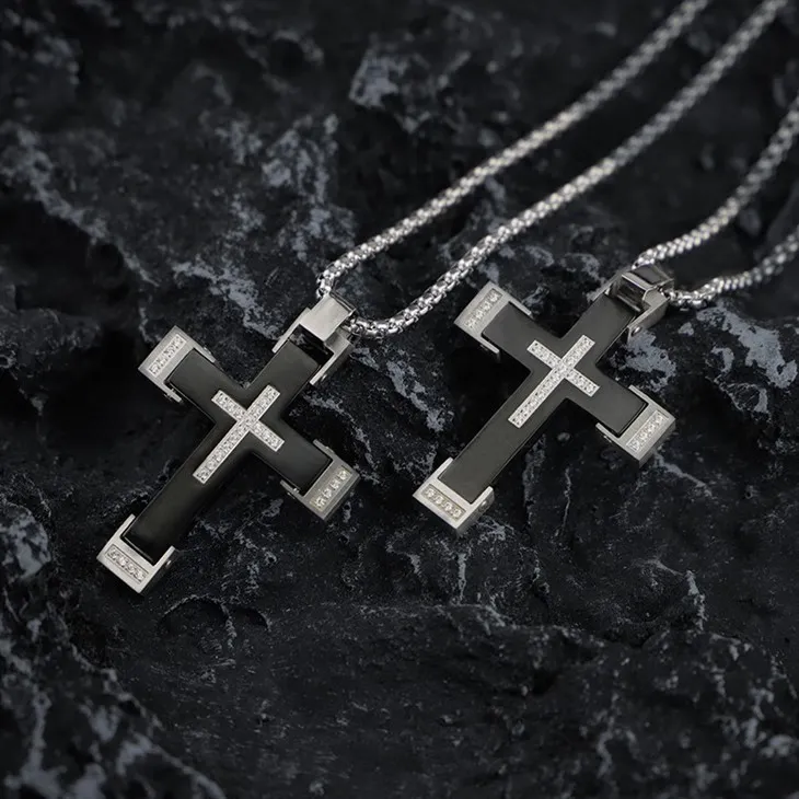 Zircon Gemstone Cross Pendant Necklace 03 Zircon Gemstone Cross Pendant Necklace 03