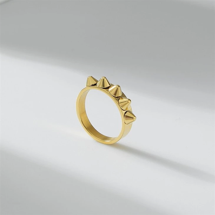 316L Stainless Steel PVD 18K Gold Conical Spike Ring – Wholesale & Customizable suppliers 316L Stainless Steel PVD 18K Gold Conical Spike Ring – Wholesale & Customizable suppliers